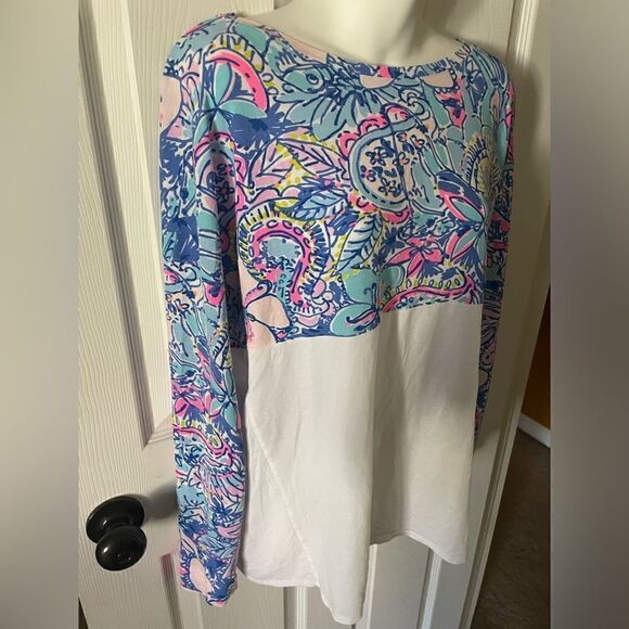 Lilly Pulitzer Finn Top  "POP UP GOT YOUR BACK"  size M - Picture 3 of 6